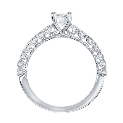 1,10 Karat Pavé-Ring mit 15 Steinen in 18 Karat Weißgold