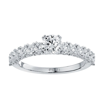 1,10 Karat Pavé-Ring mit 15 Steinen in 18 Karat Weißgold