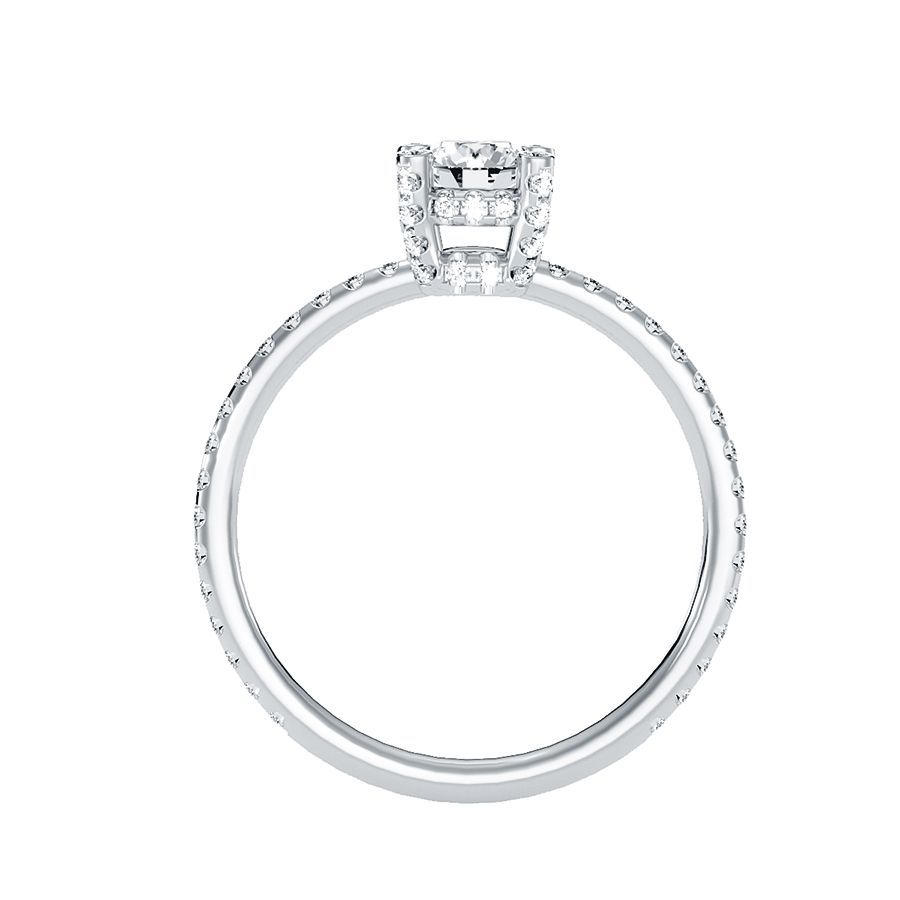 0.45-Carat Pavé Solitaire Ring in 18k White Gold