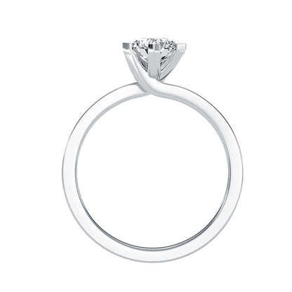 0,70 Karat Contrariè Pavè Solitärring aus 18 Karat Weißgold