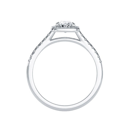 Halo-Solitärring aus 18-karätigem Weißgold mit 1,00 Karat Diamanten