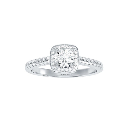 Halo-Solitärring aus 18-karätigem Weißgold mit 1,00 Karat Diamanten