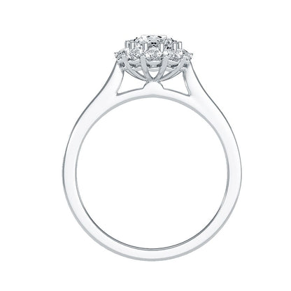 Halo-Solitärring aus 18-karätigem Weißgold mit 0,65 Karat Diamanten