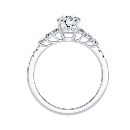 Solitärring aus 18-karätigem Weißgold mit Pavé-Fassung und 1,50 Karat Diamanten