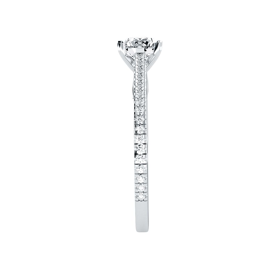 18k White Gold Pavé Solitaire Ring with 0.80-carat Diamonds