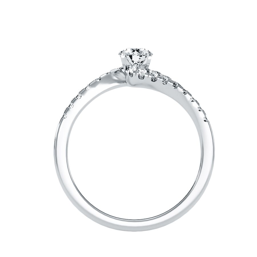 Valentino Solitär-Pavé-Ring aus 18-karätigem Weißgold mit 0,56 Karat Diamanten