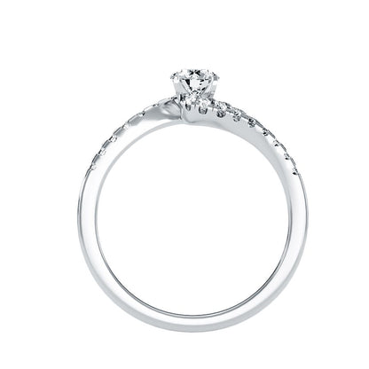 Valentino Solitär-Pavé-Ring aus 18-karätigem Weißgold mit 0,56 Karat Diamanten