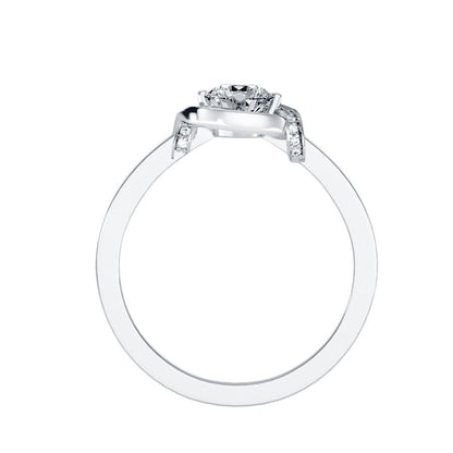 Solitärring aus 18-karätigem Weißgold mit Pavé-Fassung und 0,70 Karat Diamanten