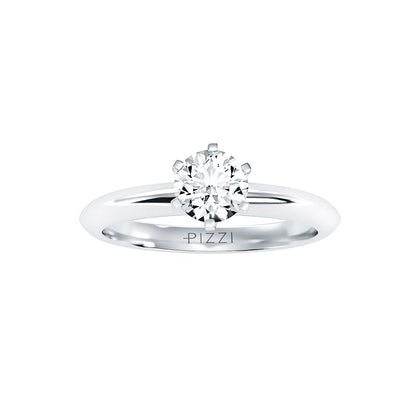 Solitärring aus 18-karätigem Weißgold mit 0,84 Karat Diamanten