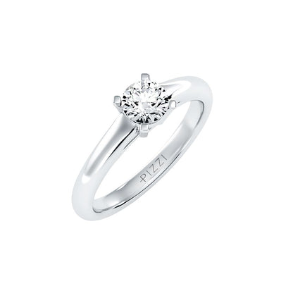 Solitärring aus 18-karätigem Weißgold mit 0,60 Karat Diamanten