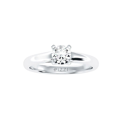 Solitärring aus 18-karätigem Weißgold mit 0,60 Karat Diamanten