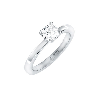 Solitärring aus 18-karätigem Weißgold mit 0,75 Karat Diamanten