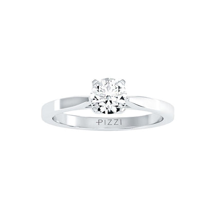 Solitärring aus 18-karätigem Weißgold mit 0,70 Karat Diamanten