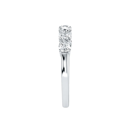 Anello Riviera 7 Pietre in Oro Bianco 18k con diamanti da 1.12 carati