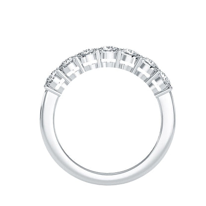 Anello Riviera 7 Pietre in Oro Bianco 18k con diamanti da 1.12 carati