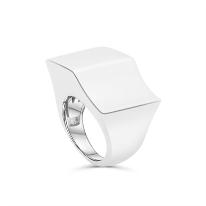 Anello in argento onde lucido