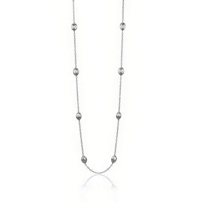 Collana in  argento lunga elementi incisi