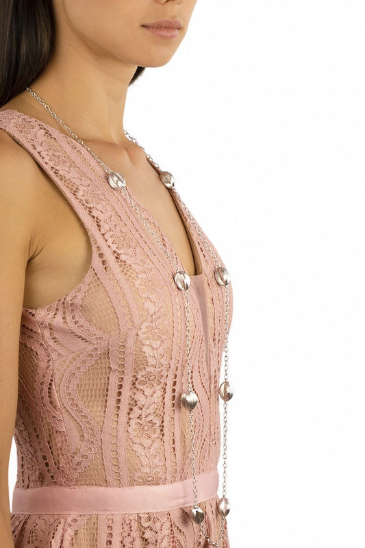 Collana in  argento lunga elementi incisi