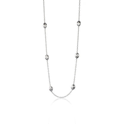 Collana in argento lunga elementi incisi