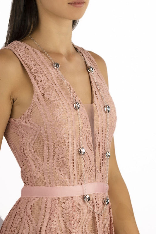 Collana in argento lunga elementi lucidi