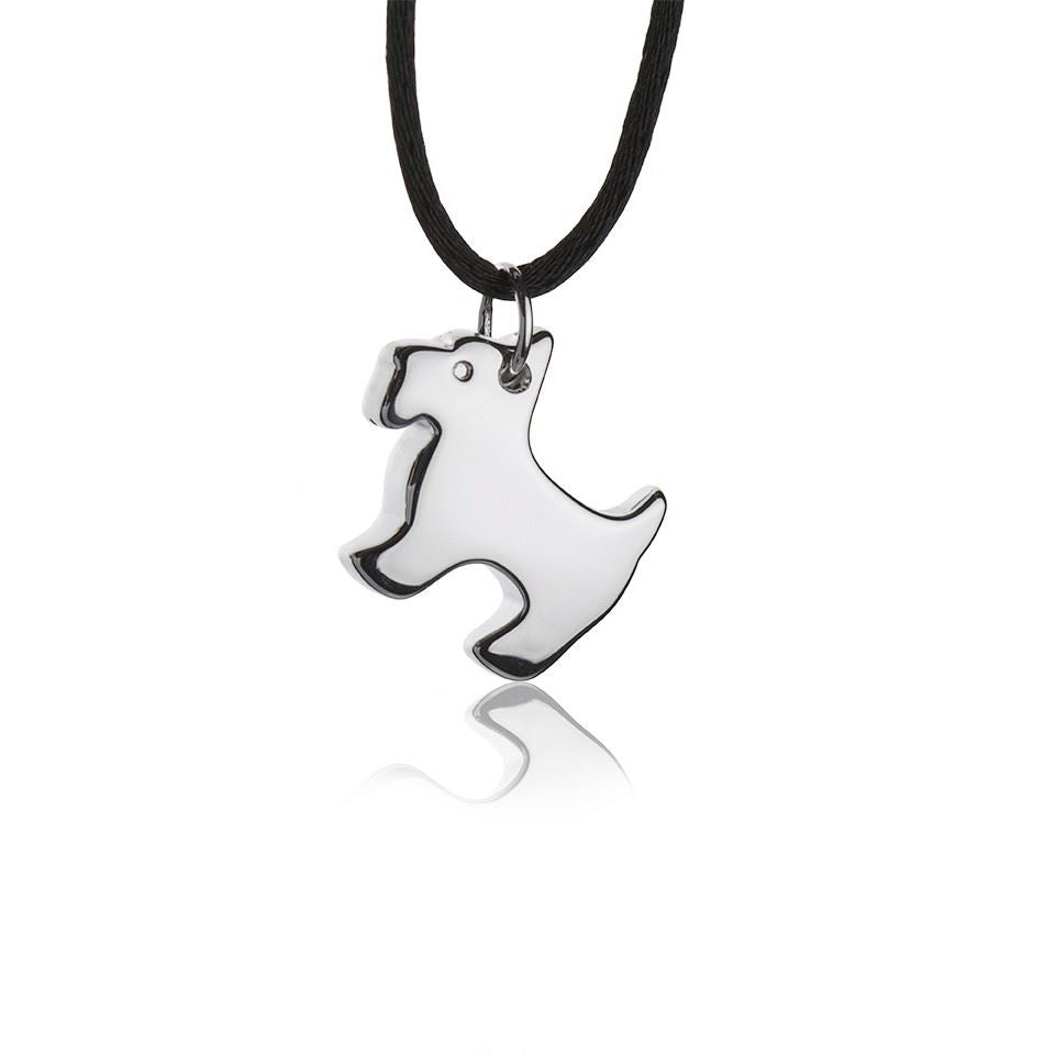 Collana con pendente in argento  cane grande