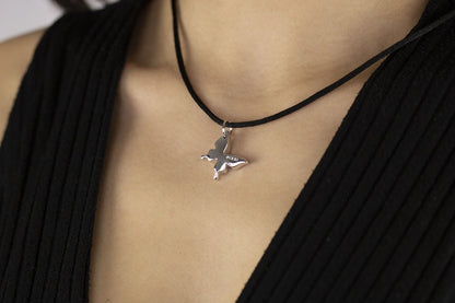 Collana con pendente in argento farfalla