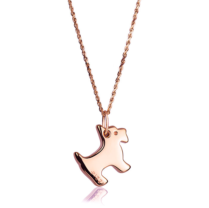 Collana in oro 18kt con pendente cane